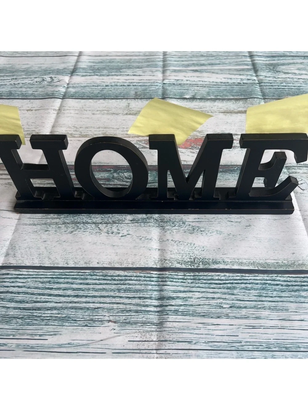Black HOME Standing Decor with clips for Photos or Notes